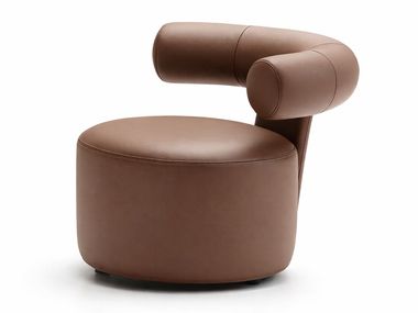 Poltroncina in pelle con braccioli BAYA Natuzzi Italia