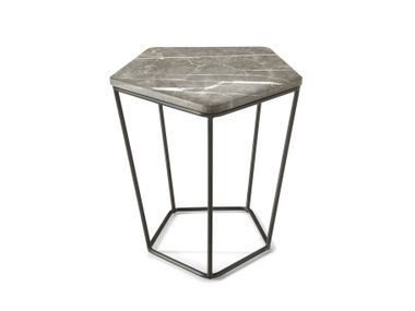 Metal high side table with marble top CHOCOLAT Natuzzi Italia