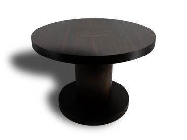 Round oak coffee table TEMPIO Natuzzi Italia