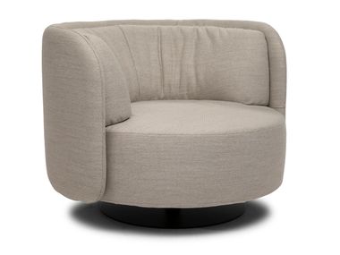 Swivel fabric armchair with armrests WAVE Natuzzi Italia