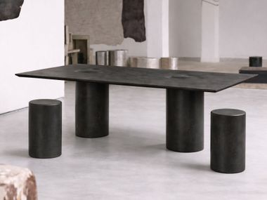 Rectangular lava stone table 1669 Nerosicilia