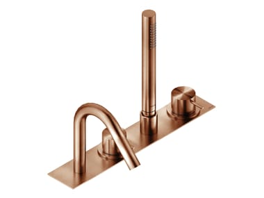 Neve Rubinetterie, ZEX5940C Miscelatore per vasca a 4 fori in acciaio inox con doccetta