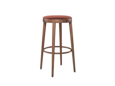 Backless beech stool with padded seat AMABILE SG02A New Life