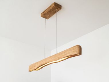 Luminária pendente LED de madeira maciça DRUID WABI-SABI Next Level Design Studio