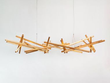 Luminária pendente LED de madeira maciça INFINITY L Next Level Design Studio