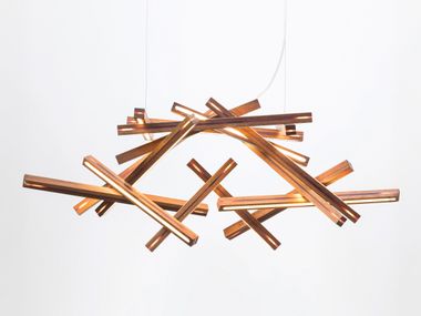 Luminária pendente LED de madeira maciça INTERSTELLAR  XL LUX Next Level Design Studio