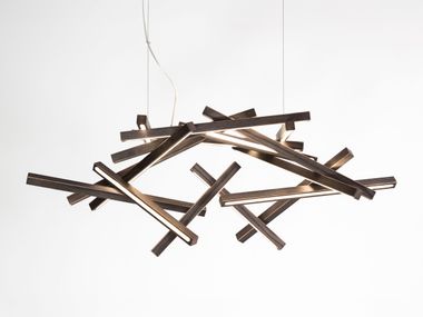 Luminária pendente LED de madeira maciça INTERSTELLAR XL Next Level Design Studio