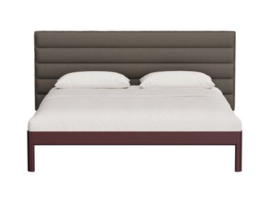 Doppelbett aus Aluminium mit Polsterkopfteil HEIA STRIPES Noah Living