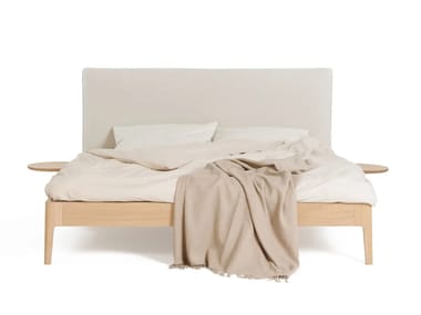 Noah Living, LINO SOFT Letto matrimoniale in legno con testiera imbottita