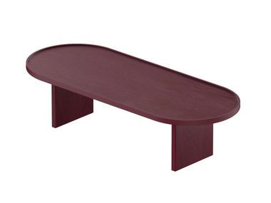Oval wooden central coffee table PIET Noah Living