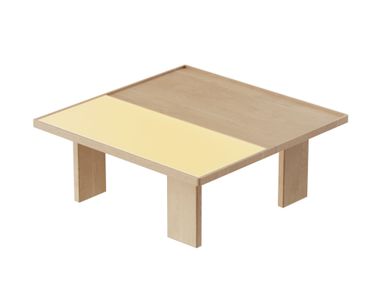 Square wood and glass central coffee table PIET Noah Living