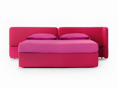 Doppelbett aus Stoff mit abnehmbarem Bezug mit Bettkasten CAMP Noctis