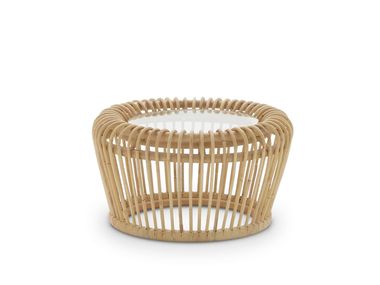 Round rattan coffee table MOON Nodo Italia