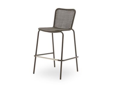 High technical fabric garden stool with back VIA Nodo Italia