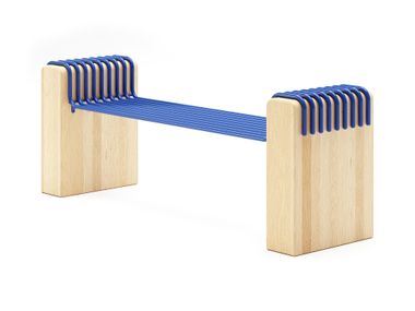 Powder coated steel and wood garden bench AROS Nola Industrier
