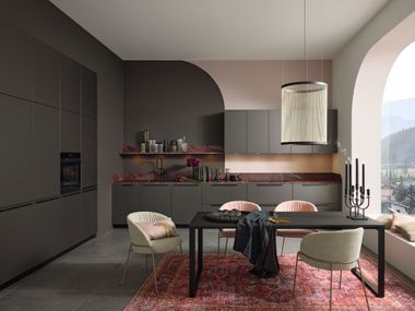 Custom linear kitchen PEARL Umbra Metallic Nolte Küchen