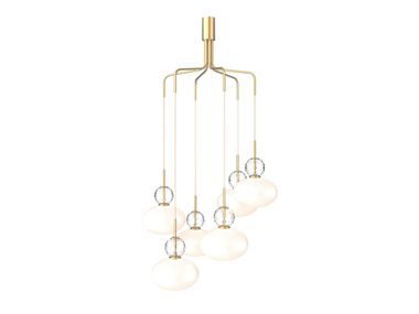 LED metal chandelier RIZZATTO CLUSTER 6 Nuura