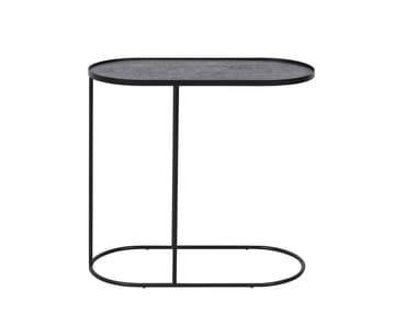 Tavolino di servizio ovale in metallo OBLONG TRAY SIDE TABLE Ethnicraft
