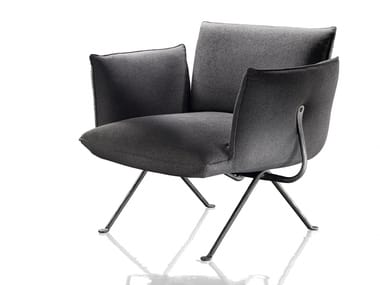 Fabric armchair with armrests OFFICINA
