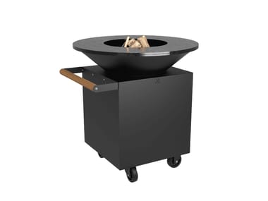 OFYR, OFYR CLASSIC+ BLACK 100 PRO Barbecue a legna in acciaio Corten™ con ruote