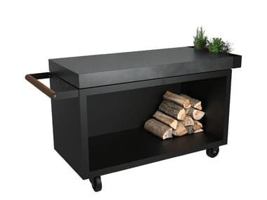 OFYR, OFYR MISE EN PLACE TABLE BLACK 135 PRO CERAMIC DARK GREY Carrello portavivande da giardino in acciaio Corten™