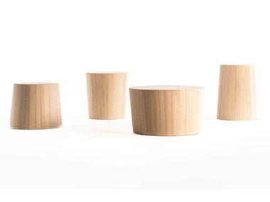 Round cedarwood coffee table OKE De Padova