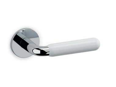 Brass door handle on rose ALBA OLIVARI