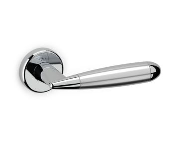 Brass door handle on rose ASTER OLIVARI