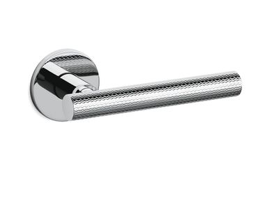 Brass door handle on rose ATENA RANK OLIVARI