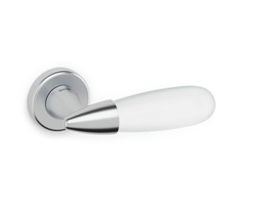 Brass door handle on rose AURORA OLIVARI