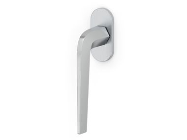 DK brass window handle on rose SIX OLIVARI
