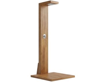 Teak outdoor shower CUMEJA OM Showroom