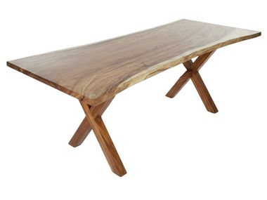 Rectangular teak dining table DOMINO OM Showroom