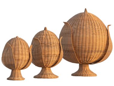 Lampada da terra per esterno in rattan PUMO OM Showroom