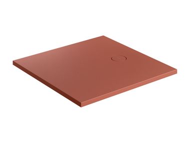 Anti-slip square composite material shower tray AQUAROCK M+ 80/90 OMNIRES