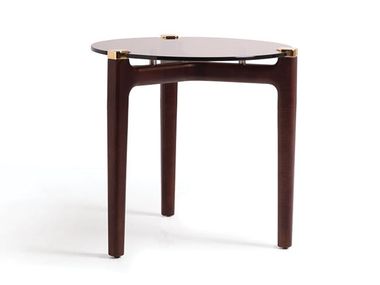 Mesa de centro redonda de madeira e vidro THIERRY OPERA CONTEMPORARY