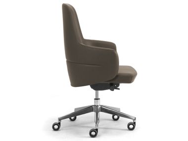 OPERA Height-adjustable leather executive chair with armrests By ...