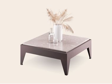 Low square coffee table LOW ORO NERO Collection