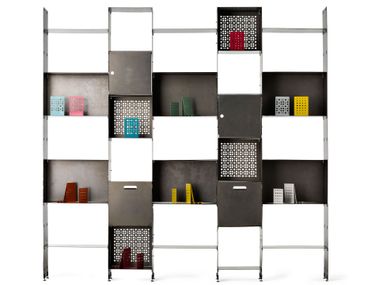 Libreria componibile in lamiera PRIMA Officine Tamborrino