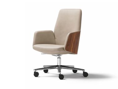 Mittelgroßer Chefsessel mit Holzschale CHANNEL Ofifran