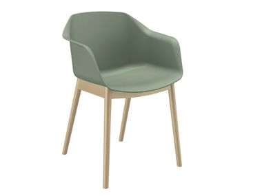 Silla con 4 patas madera HELMET Ofifran