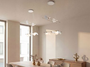 Lampada a sospensione a LED in ottone ALI DI LUCE ALTALENA OliveLab