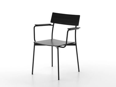 Wooden chair with armrests ALEX BISTRO Omelette Editions