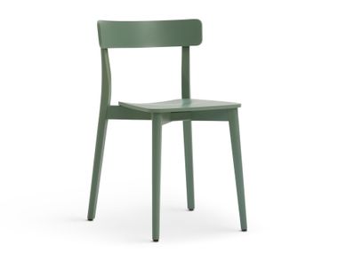Stackable open back beech chair KAT 300 Origins 1971