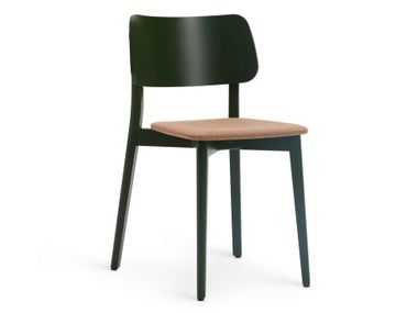 Stackable beech chair with padded seat TULA 319 Origins 1971