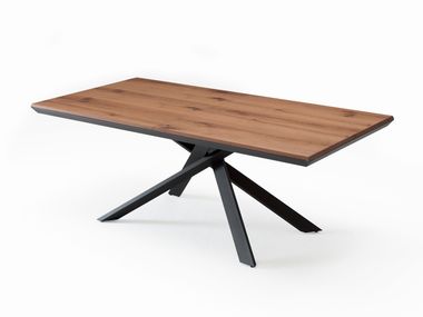 Extending rectangular steel and wood table 4X4 Ozzio Italia