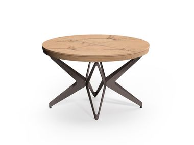 Extending round steel and wood table BIG ROUND Ozzio Italia