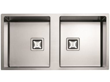 2 bowl stainless steel sink P2B 8545 Q F-SF Fulgor Milano
