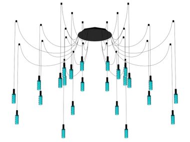 Lampada a sospensione a LED in vetro SCENT PIXEL PANZERI