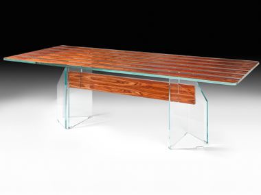Rectangular wood and glass living room table PARIGI VGnewtrend